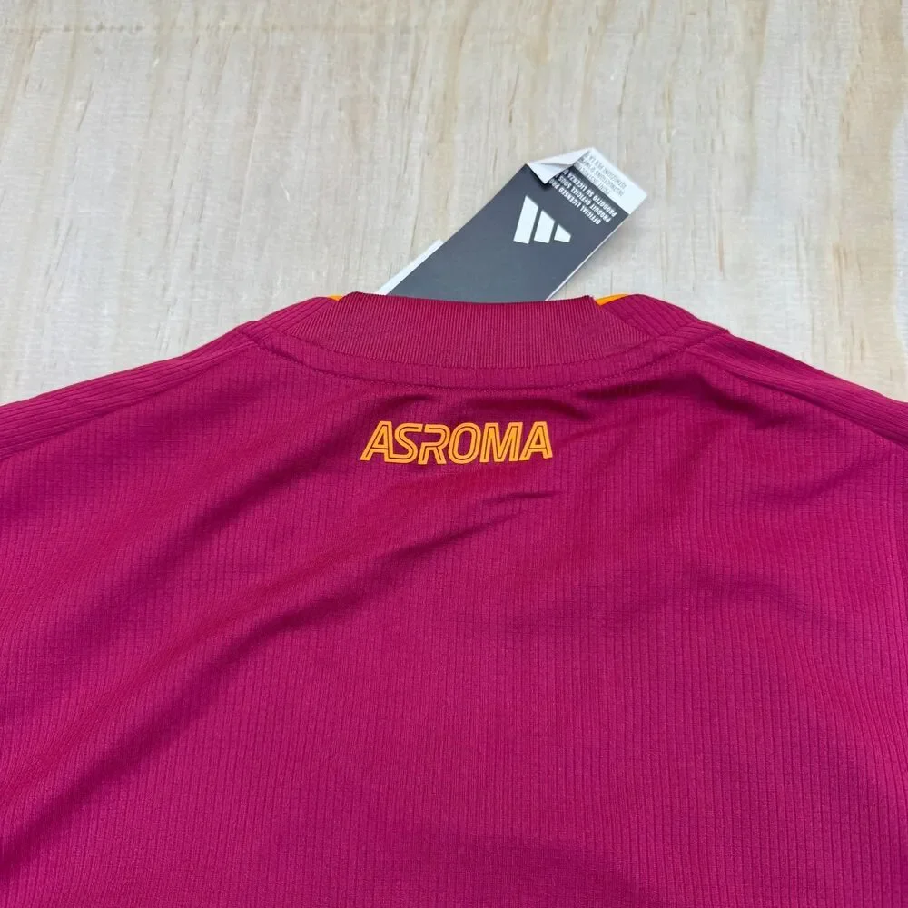 NEW AS Roma Adidas 2025/26 Home Stadium Short Sleeve Soccer Jersey Sz LG